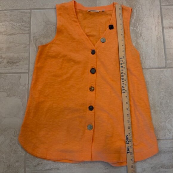 Soft Surroundings Size M Danielle Sleeveless Mixed Button top Apricot Artsy Boho - Picture 8 of 8